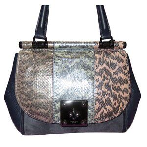 Coach 2017 Color block Exotic Python Glove tanned Leather & Suede Drifter